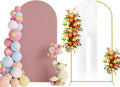 Putros 6.6ft Metal Arch Stand with Cover Light Dusty Rose Spandex Fitted Wedding Arch Cover and Round Top Chiara Backdrop Stand Set for Birthday Party Baby Shower Decoration