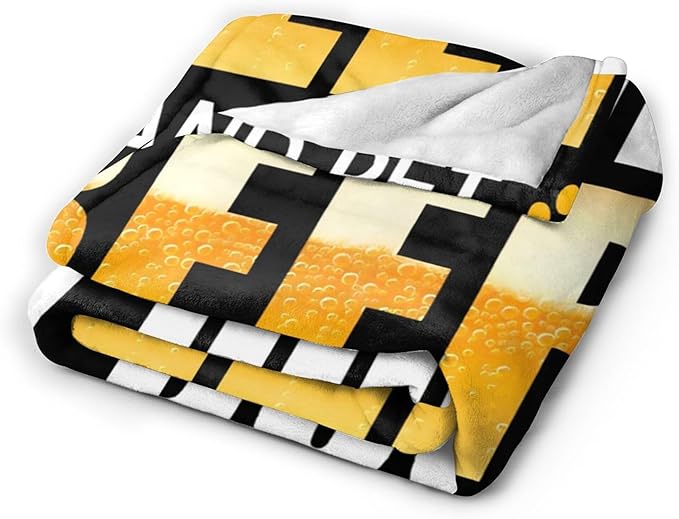 Funny Beer and Dog Throw Blanket - Gifts and Decor for Men Women Adults - Soft Warm Cozy Fleece for Couch Sofa Bed 80"x60"