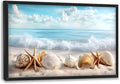 Beach Seashells Large Wall Art Framed Wall Decor for Living Room Ocean Pictures Oversized Canvas Print Painting Modern Extra Large Framed Artwork for Bedroom Office Home Decor 36"x24"