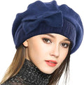 VECRY Lady French Beret 100% Wool Beret Floral Dress Beanie Winter Hat