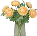 Artificial Ranunculus Flowers with Real Touch Stem,Silk Ranunculus Flowers (Champagne, 6pcs)