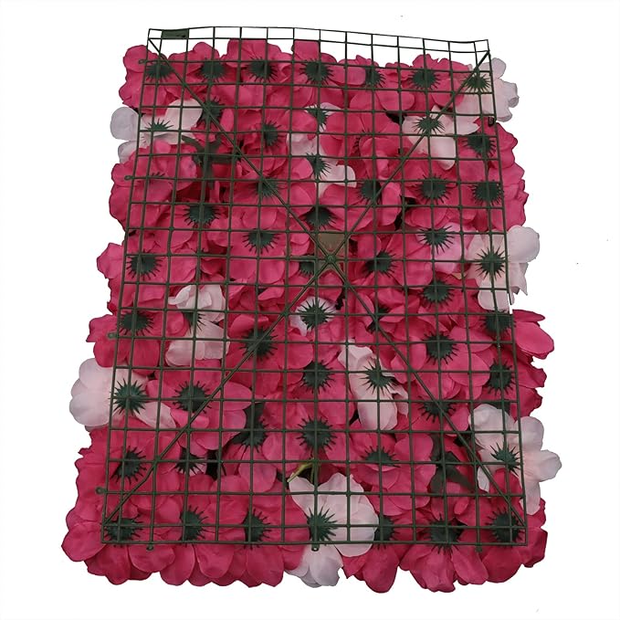 LOYALHEARTDY 12 Pack Artificial Flower Wall Panels 24" x 16" Flower Wall Panel Wall Backdrop Faux Hydrangea and Rose Flower Backdrop Panels for Flower Wall Decor Wedding Party Event Decoration