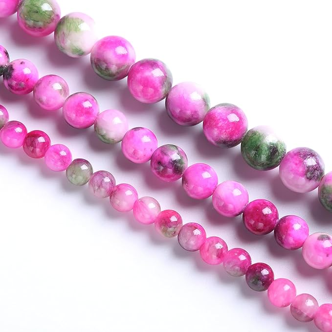 10MM 38PCS Pink Green Persian Jade Spacer Loose Beads for Jewelry Making DIY Bracelet Necklace