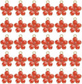 MECCANIXITY Enamel Charm Cherry Blossom Alloy Cute Small Flower Charm Gold Plated Pendant for Jewelry Making