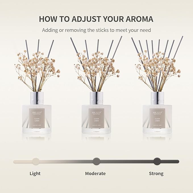 Airkeep Reed Diffuser Set,3.38 fl oz (100 ml) - Grapefruit Lemon Oil Diffusers with 8 Reed Sticks,Home Fragrance Reed Diffuser for Bathroom Shelf Decor