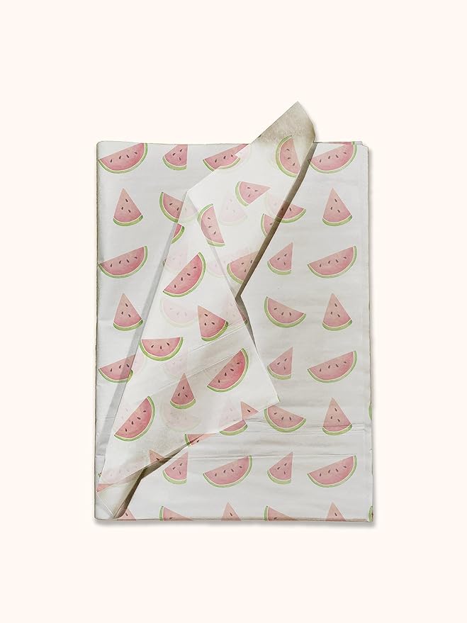 Pro Supply Global Watermelon Printed Tissue Paper for Gift Bags or Boxes and Wrapping - Summer Bulk Decorative Art Tissue Paper for Packaging and Gifting | 24 Sheets 20" x 30"