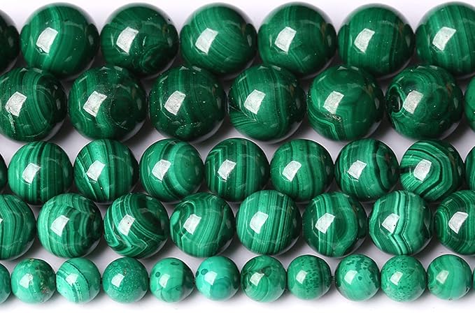 12MM 16PCS Natural Stone Green Malachite 3A Grade Gemstone Loose Beads for Jewelry Making DIY Bracelet