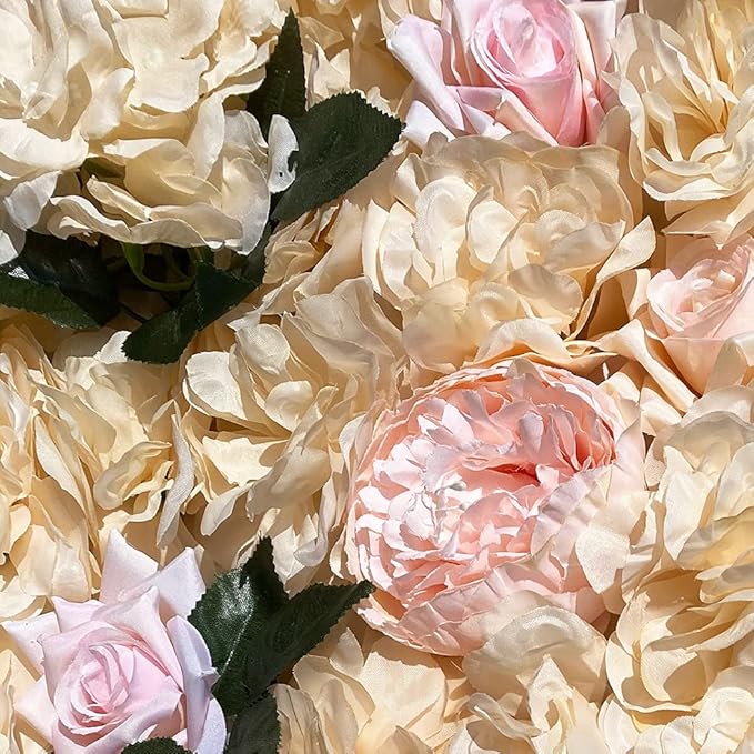 12PCS Artificial Flower Panels, Wedding Flower Panels Banquet Flowers Board, Flower Backdrop Wall for Photo Party Wedding Background Decor
