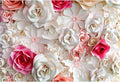 Baocicco 10x6.5ft Pink and White Paper Flowers Background Photography Backdrop Paper Flower Wall Gorgeous Wedding Flower Backdrops Beautiful Bride Baby Newborn Kids Background Props Portraits Booth