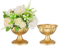 Sziqiqi Mini Gold Flower Arrangement Pots for Centerpiece Table Decorations Metal Vase Urn Planter Decor for Home Wedding Party Christmas (3.7IN-2PCS, Gold)