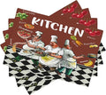 Chef Kitchen Linen Placemats Set of 4 Funny Fat Chef Cooking Theme Placemats for Indoor Outdoor Party Home Desktop Dining Room Decor 12x18 Inch