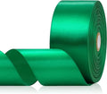 Green Satin Ribbon 2 Inch 60 Yards, Solid Polyester Fabric Ribbon for Crafts, Gift Wrapping, Christmas, Flower Bouquet, Bows, Wedding and Festival Decor
