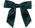 7Rainbows 30pcs Boutique 3.5" Dark Green Satin Ribbon Twist Tie Bows for Tying Up Packages Gift Wrapping