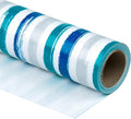 WRAPAHOLIC 30 Inch Blue Wrapping Paper Roll - Jumbo Blue Navy and Grey Lines Print for Birthday, Holiday, Wedding, Baby Shower Wrap - 30 inch x 33 feet