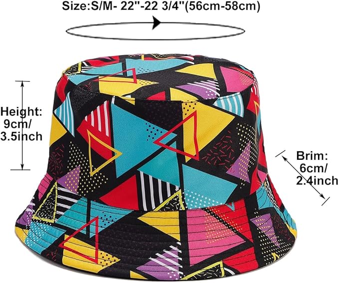 Quanhaigou Bucket Hat for Men Women,Packable Reversible Printed Sun Hats,Fisherman Outdoor Summer Travel Hiking Beach Caps