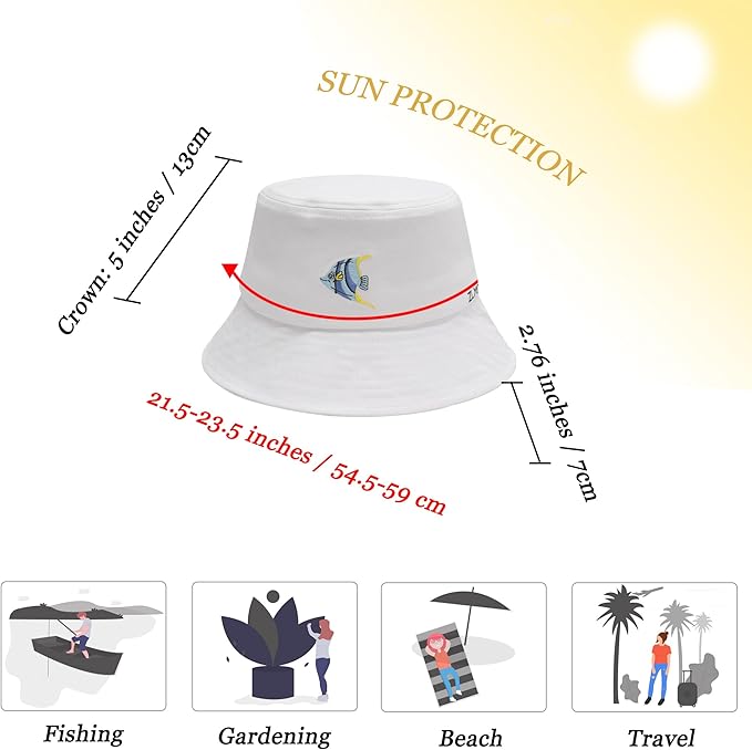 ZLYC Unisex Fashion Embroidered Bucket Hat Summer Fisherman Cap for Men Women