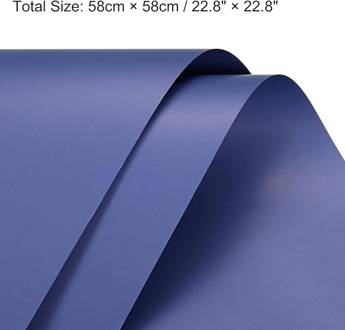 MECCANIXITY 20 Pcs Flower Wrapping Paper 22.8x22.8 Inch Waterproof Florists Wrapping Paper for Florist Bouquet Supplies, DIY Crafts, Gift/Gift Box Packaging Dark Blue