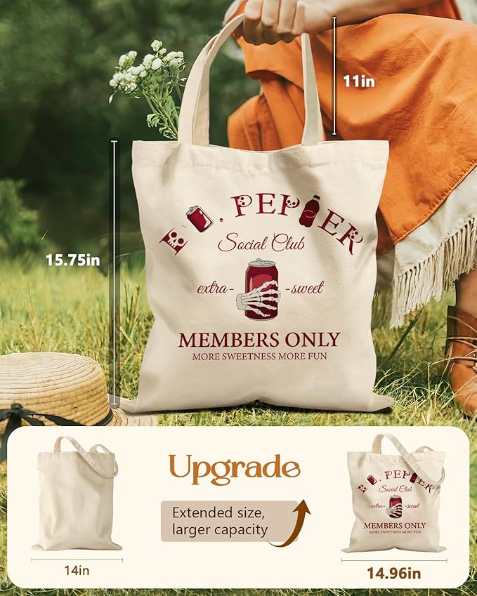 Aesthetic Tote Bag for Women- with Magnetic Buckle and Zipper Inner Pocket Cloth Cotton Canvas Tote Bags