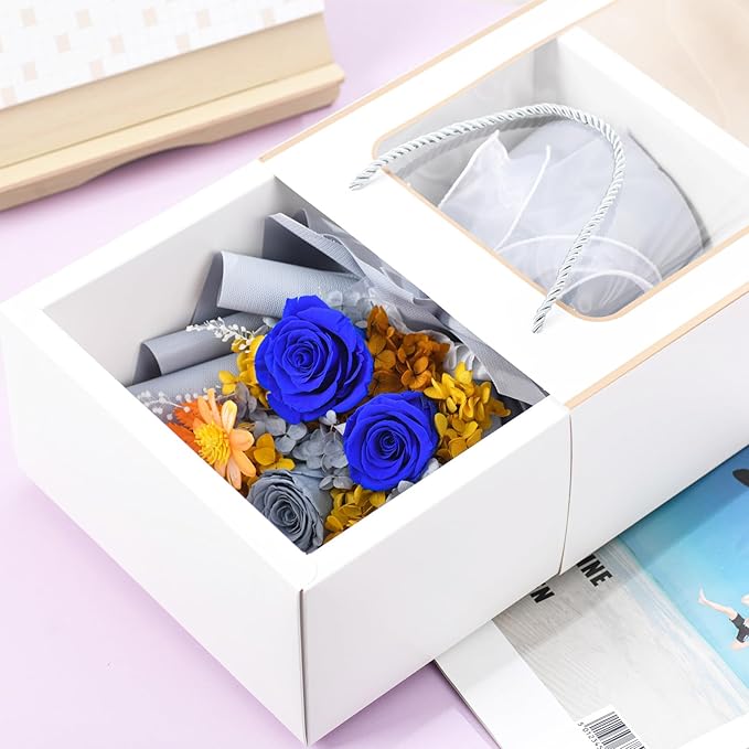 lovenfold Flowers for Delivery Prime,Preserved Flowers Bouquets,Blue Rose Bouquets That Last 1-3 Years,Birthday Flowers Gifts for Women Mom Grandma Wife Friends