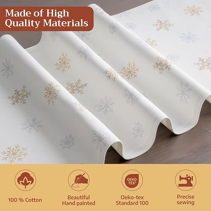 Maison d' Hermine Table Runner 100% Cotton Single Layer Table Runners 36 inches Long for Thanksgiving Christmas Decorations Home Kitchen Dining Party Wedding (Deer in The Woods, 14.5" x 36")