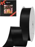 LIUYAXI Black Double Faced Satin Ribbon, 1" X Continuous 25 Yards, Ribbons Perfect for Gift Wrapping Wedding Bouquet Decor DIY Craft Bow Making & Other Projects