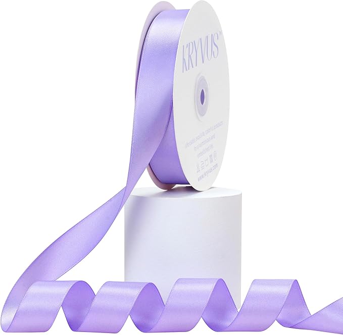 Lilac Satin Polyester Ribbon, 7/8 Inch X 50 Yards, Premium Double Faced Satin Ribbon for Gift Wrapping, Crafts, Wedding Decor, Special Occasions