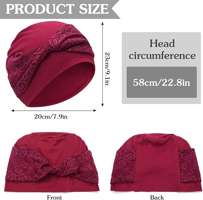 XYIYI Knot Chemo Headwear for Womens Cancer Patients, Stretchy Chemotherapy Headwraps Beanie Hats