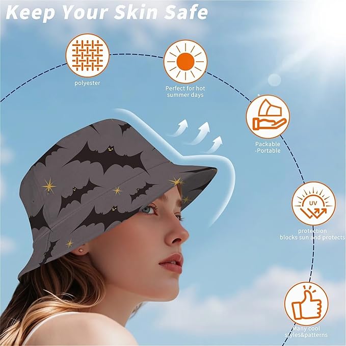 Wildflowers Floral Bucket Hat for Men Women, Summer Vacation Outdoor Travel Reversible Double Side Beach Caps Fisherman Hat
