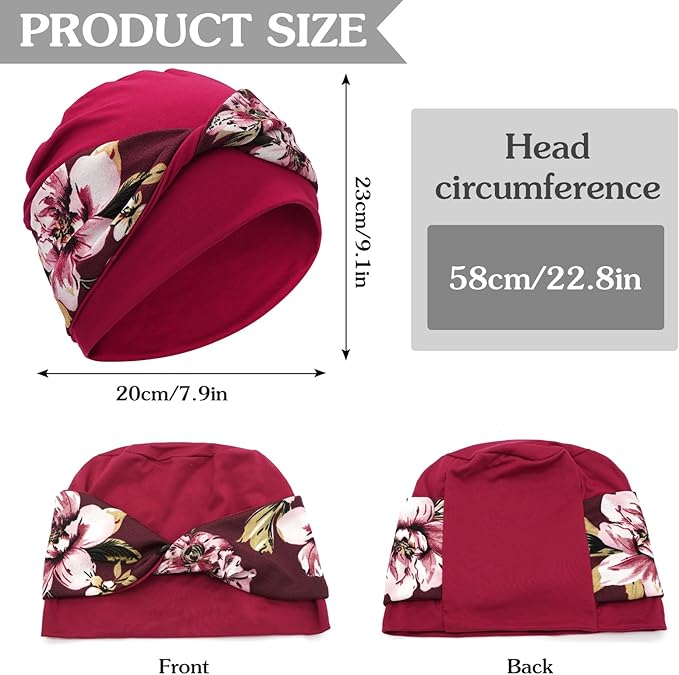 XYIYI Knot Chemo Headwear for Womens Cancer Patients, Stretchy Chemotherapy Headwraps Beanie Hats