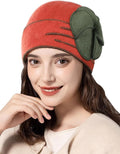 Sumolux Beanie Hats for Women Wool Skull Cap Beret Floral Cuffed French Vintage Dress Cloche Classic Winter 1920s