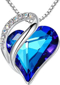 Leafael Necklaces for Women, Infinity Love Birthstone Heart Crystal Pendant, Birthday Jewelry Gifts for Her, Mom, and Wife, Silver Plated, 18 plus 2 inch Adjustable Chain