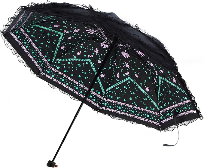 Vintage Lace Parasol Gothic Lolita Umbrella UV Sun Protection Witch Cosplay Photoshoot Props Party Decoration