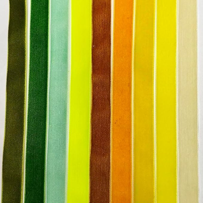 Chenkou Craft 30 Yards 3/4" Velvet Ribbon Total 30 Colors Assorted Lots Bulk (Multicolored, 3/4"(20mm))