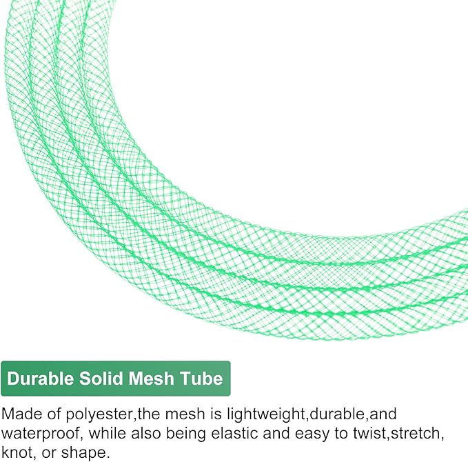 Mesh Tube Ribbon 45 Yards, 4mm Elastic Fabric Ribbons Mesh Tubing for Crafts/Gift Wrapping/Flower Bouquets/Wedding/Birthday/Holiday/Wreaths Christmas/Decoration[Fruit Green]