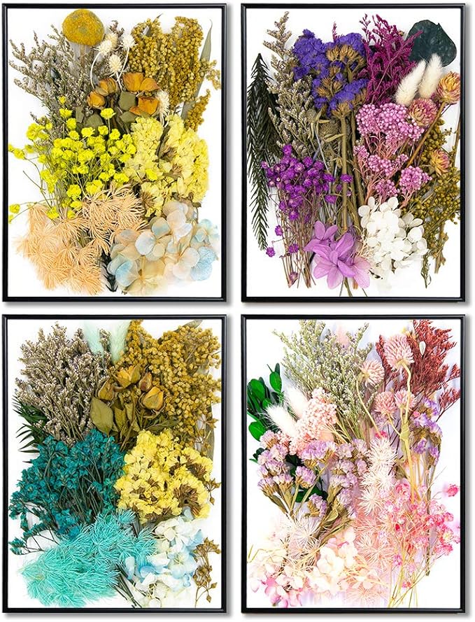 Vignee Real Dried Pressed Leaf Flowers-Multiple Colorful Pressed Flowers Daisies for Craft Resin Jewelry Making Art Craft DIY and Soap Candle Scrapbooking DIY Resin（Light Pink）