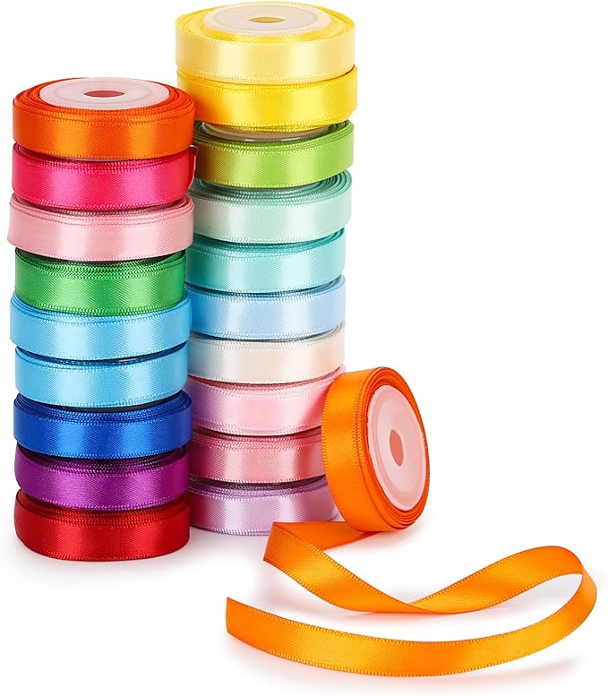 20 Colors Ribbon for Gift Wrapping, Flower Bouquet and Crafts - Versatile Wrapping Ribbon for All Occasions