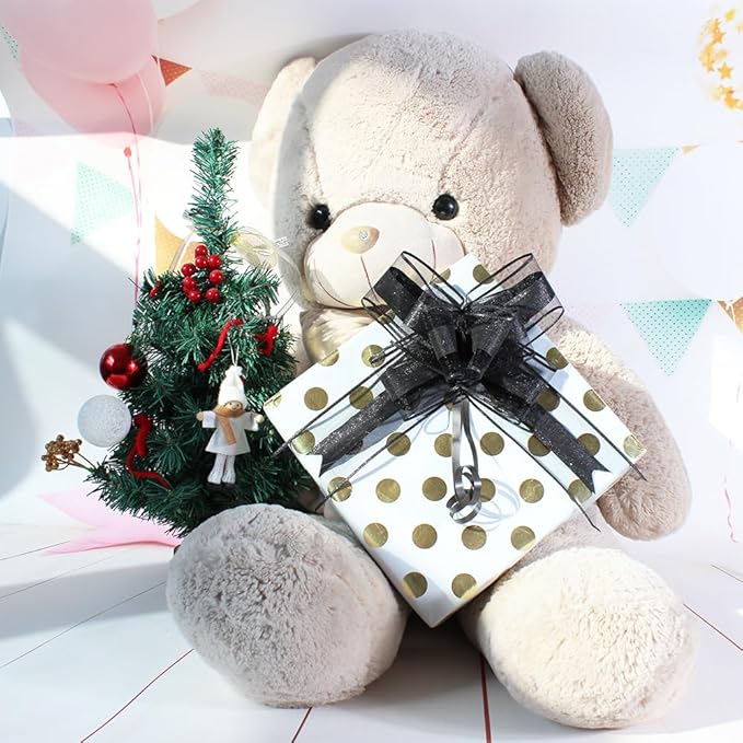 WEWILUCK Large Black Gift Bows - Perfect bows for Gift Wrapping,Big Pull Gift Wrap Bows for Man Present Decoration Birthdays Holiday Valentines Day and More(8 inches, 10PCS)