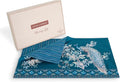 Maison d' Hermine Place Mats 100% Combed Cotton Premium (13 Inch x 19 Inch) Cloth Place Mat Washable Dinner Placemat, Dinner & Dining, Peacock Utopia - Deep Sea (Set of 4)