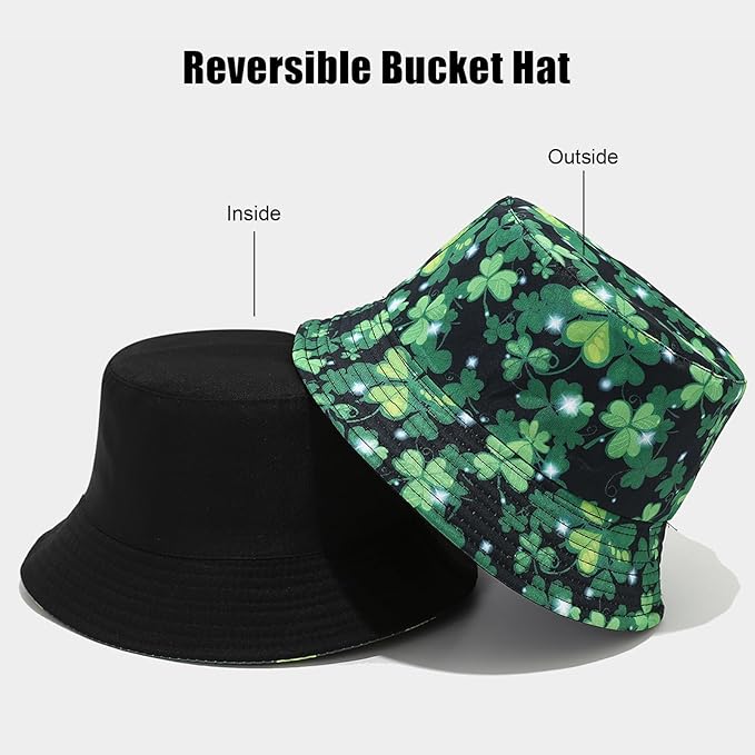 Bucket Hat for Women Men, Cotton Reversible Double Side Wear Sun Hats Beach Fisherman Hat