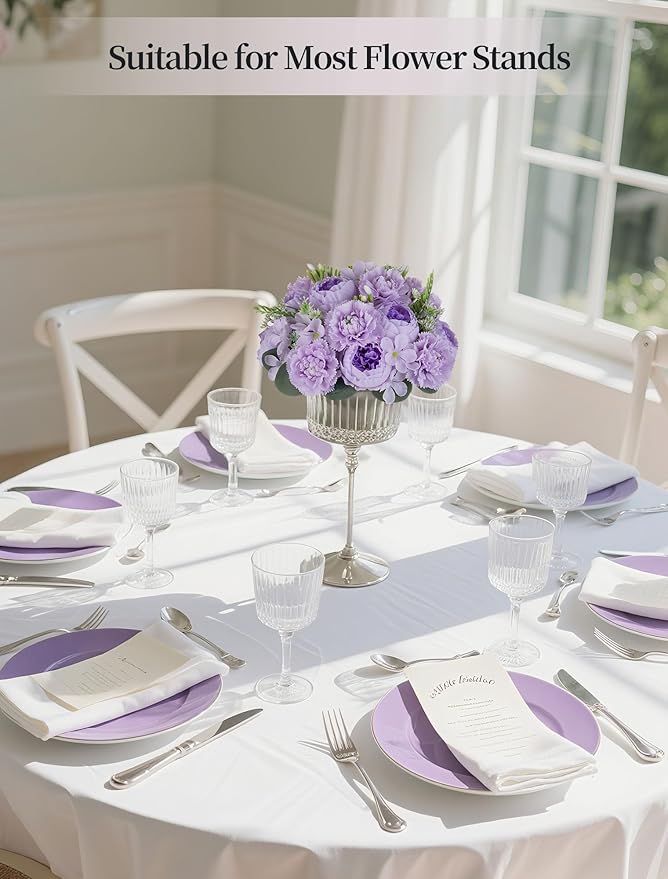 BLOSMON Peony Flower Balls Centerpieces: 2pc 9.5 Inch Lilac Fake Peony Floral Arrangement Bouquet Wedding Dinning Table Decoration Easy Use Artificial Silk Kissing Ball Home Party Decor