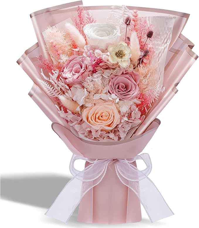 Flowers Gifts for Mom, Flower for Delivery, Preserved Roses Bouquets, Birthday Gifts for Women, Mothers Day Flowers for Wife (Dusty Rose)