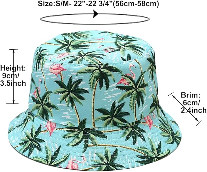Quanhaigou Bucket Hat for Men Women,Packable Reversible Printed Sun Hats,Fisherman Outdoor Summer Travel Hiking Beach Caps
