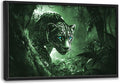 Forest Leopard Large Decor Framed Wall Art Animal Pictures for Living Room, Oversized Canvas Print Painting Modern Extra Large Framed Artwork for Bedroom Office Home Decor 36"x24"