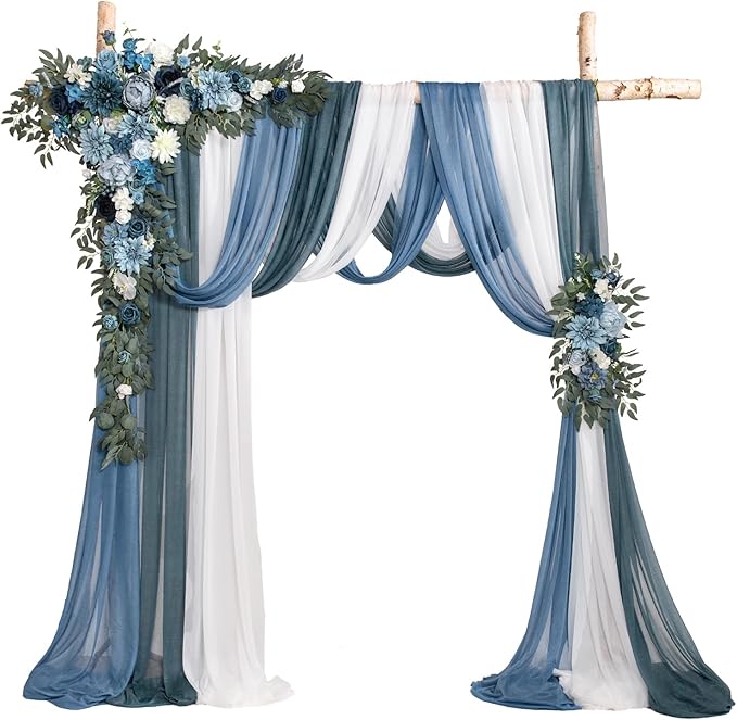 TINGE TIME Artificial Arch Flowers Kit Pack of 5, Wedding Decorations for Reception with Hanging Flowers, Wedding Arch Silk Floral Arrangements Ceremony Backdrop Bridal Shower Outdoor Party Decor