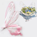 LLBWKC 20 Sets Butterfly Flower Wrapping Paper, Waterproof Butterfly Flower Bouquet Wrapping Paper, OPP Clear Floral Wraps for Florist Supplies, Gift Packaging, DIY Craft 20x22 in (Pink)