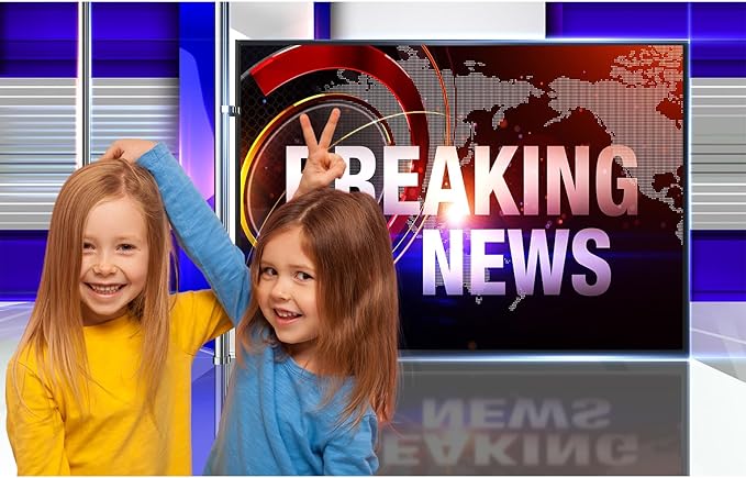 News Broadcast Hall Backdrop Studio TV Breaking News Background News Room Broadcasting Photography Background Program Record News Report Business Newsman Backdrop Kids Portrait Photo Props 7x5ft