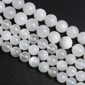 8MM 45PCS Natural White Moonstone Gemstone AAA Grade Crystal Spacer Loose Beads for Jewelry Making DIY Bracelet 15 Inches 1 Strand
