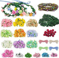 Flower Crowns Making Kit,20 Sets Make Your Own Flower Crown Crafting Kit Blooming Rose Wreath Headband and Bracelet Making Kit DIY Floral Crown Wedding Party Fairy Hair Accessories Gift for Girls