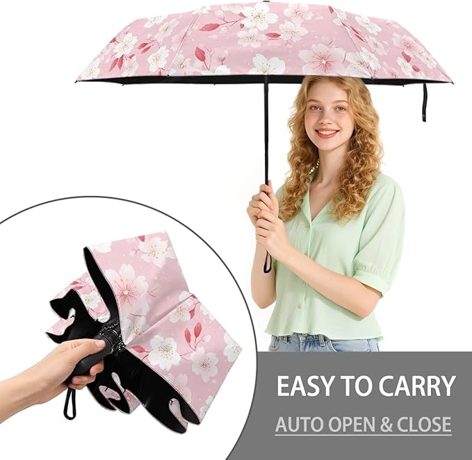 Umbrellas for Rain Lightweight Travel Umbrella 42" Canopy UV Protection Sun Umbrella Windproof Compact Umbrellas
