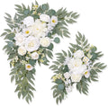 Pack of 2 Wedding Arch Decorations Artificial Hanging Flowers Floral Swag for Wedding Welcome Sign Backdrop Balloon Arch Home Party Bridal Ceremony Reusable(New White)